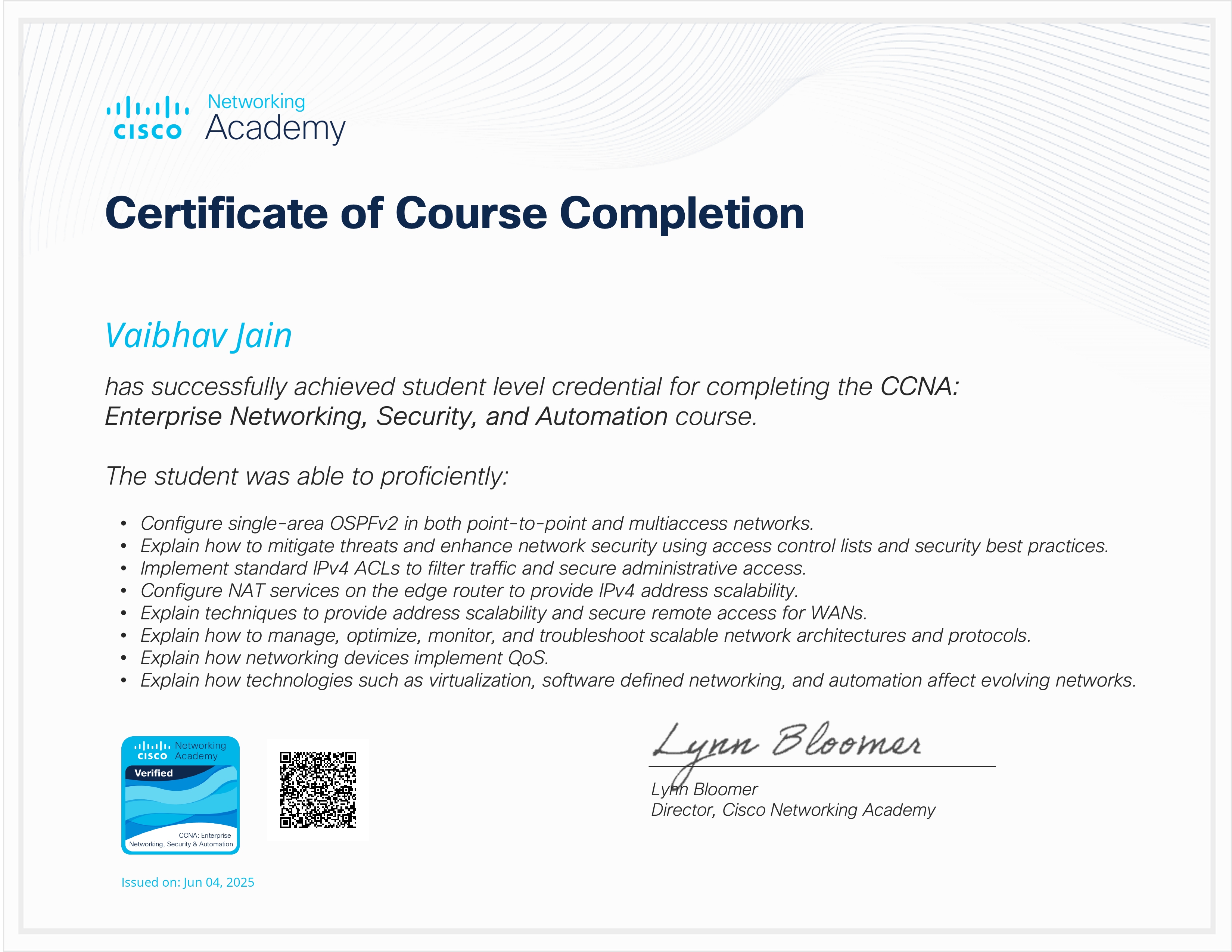 CCNA 3: Enterprise Networking, Security, and Automation